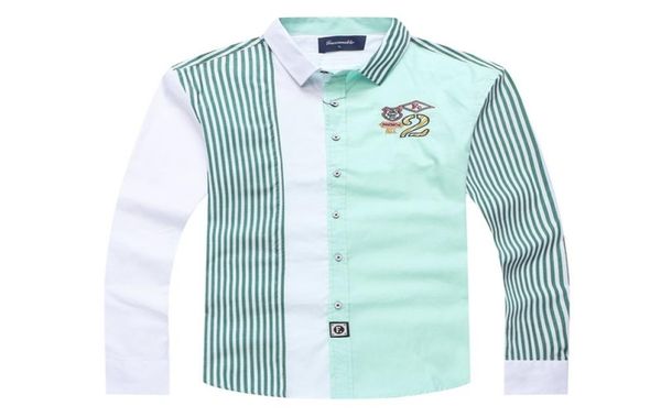 

faconnable men039s casual patckwork full shirts brand embroidery social homme striped shirt camisa hombre masculina chemise 728175, White;black