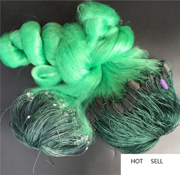 

3 layers fishing net fish gill with floats 859095100m length 234m depth nylon sinking fishing trap network sticky5306618
