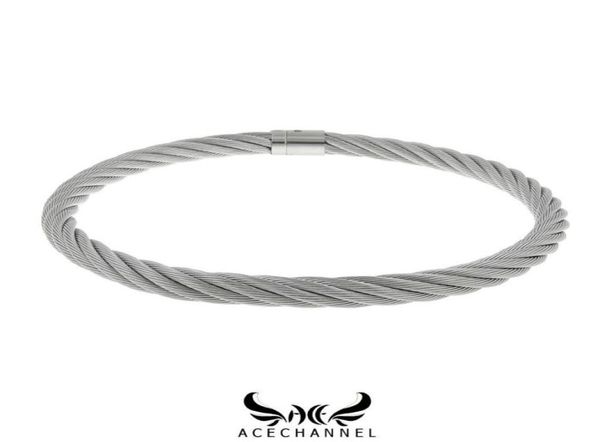 

pendant necklaces acechannel stainless steel wirerope lockable torkue slave collar choker men women chain necklace bondage restrai2815013, Silver