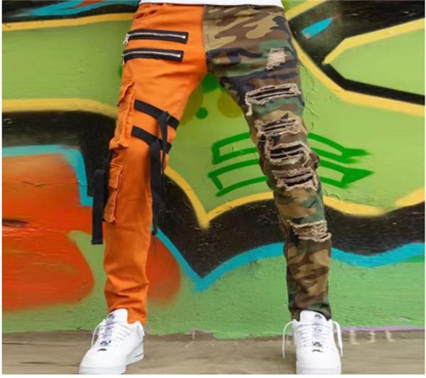 

2023 men039s jeans high street straight loose overalls oversized stitching denim trousers new fashion hiphop men039s casual4220026, Blue