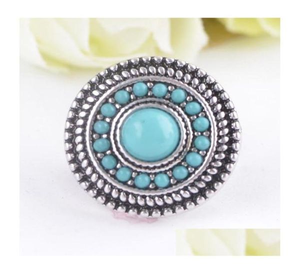 

new arrival noosa 18 mm snap buttons charms turquoise pattern fit snap bracelets necklace ring earring jewelry gtofl4203729
