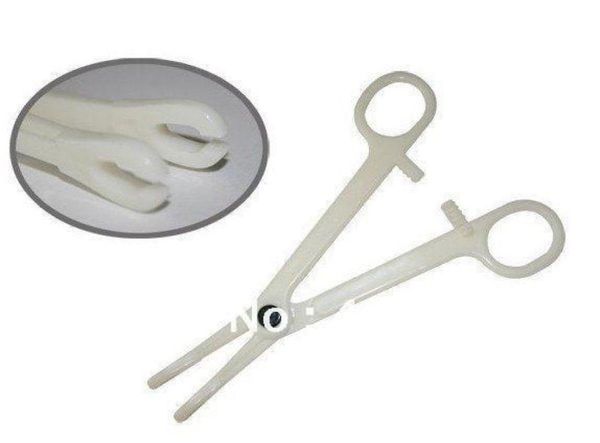 

wholeop50 pcs disposable piercing forceps clamp sterilized piercing tools4837976, Slivery;golden