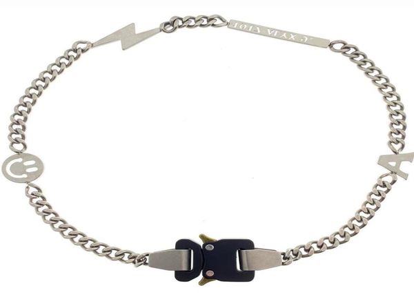 

1017 alyx men039s and women039s industrial pendant necklaces function wind titanium steel hip hop trendsetter metal buckle h9223467, Silver