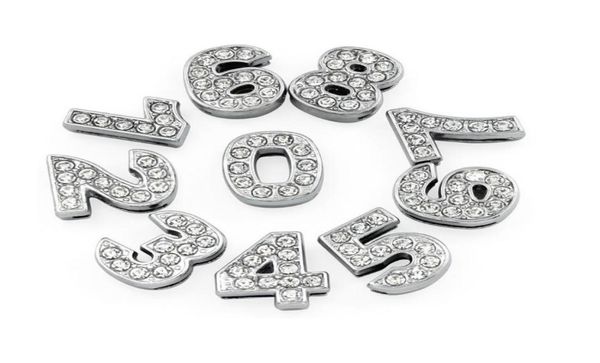 

8mm 10mm az alphabet 09 numbers zinc alloy slider letter charms symbol full rhinestones mixed 130pcs 1102 q23376875, Bronze;silver