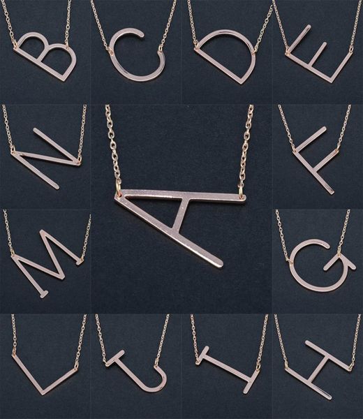 

stainless steel az english alphabet initial necklace silver gold plated capital letter pendant fashion jewelry for women drop shi9174558