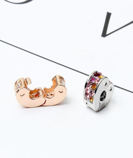 

stuning alloy charm bead silver or rose color heart clip fashion women jewelry stunning european style for diy bracelet7135069, Black