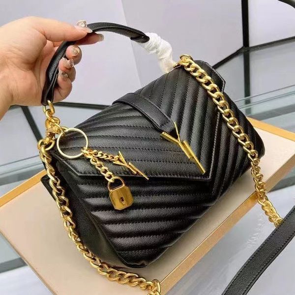 

designer bag handbag quilted "y" leather shoulder bags designer women bag toy lambskin crossbody purse black chain bag luxurys han