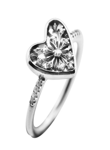 

compatible with european p jewelry snowflake heart silver ring original wedding rings 925 sterling silver jewelry diy wholesale8799576, Slivery;golden