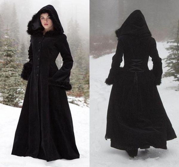 

flat fleece hooded cloaks wedding capes wicca robe warm coats bride jacket christmas black events accessories2887825, White