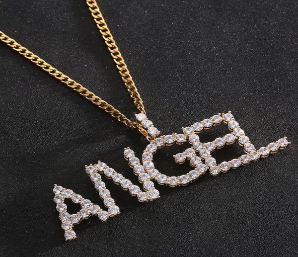 

menwomen custom name zircon letters necklaces pendant charm for gold silver fashion hip hop jewelry with rope chain5765336