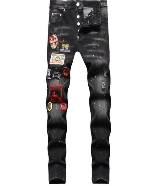 

d2 fashion mens designer jeans ripped denim pants luxury hip hop distressed zipper trousers for male size 28365987114, Blue