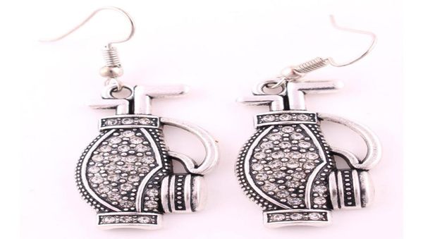 

sporty style jewelry women earrings golf bag shape design attractive with beautiful crystals zinc alloy provide drop9744784, Golden