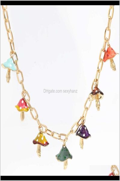 

necklaces pendants creative network red style multi layer alloy oil dripping mushroom pendant hip hop necklace womens fa5184196, Silver