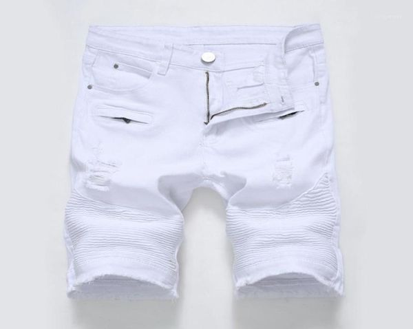 

new high street shorts hip hop fashion summer male short jeans soft and comfortable hole shorts jeans13872660, Blue