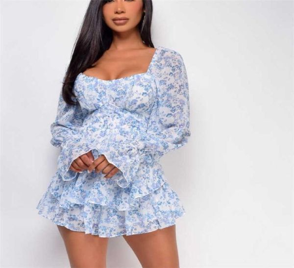 

casual dresses womens square collar backless jumpsuit fashion flower bandage high waist long sleeve playsuit l2302212836603, Black;gray