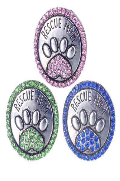 

18mm rescue mom snap buttons dog cat paw print design ginger snap charms bracelet bangles gift for lady girls vn21054476783