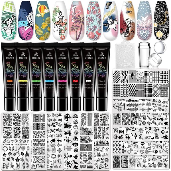 

stickers decals biutee nail stamping polish gel templates jelly silicone stamper flower animal stamp plates image 230712, Black