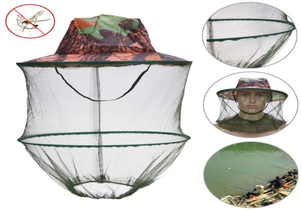 

10 pcscamouflage hat bee keeping insects mosquito net prevention mesh fishing cap outdoor sunshade lone neck head cover c1904120138247258
