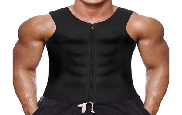 

2019 men waist trainer vest for weightloss neoprene corset body shaper zipper shapewear slimming belt belly men5368386, Black;brown