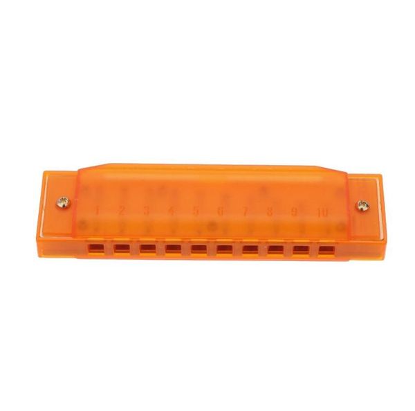 

orange diatonic harmonica 10 holes blues harp mouth organ key of c reed instrument with case kid musical toy green5251850