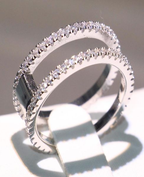 

infinity sparkling luxury jewelry real 100 925 sterling silver white 5a cz diamond gemstones promise wedding engagement band ring9376449, Slivery;golden