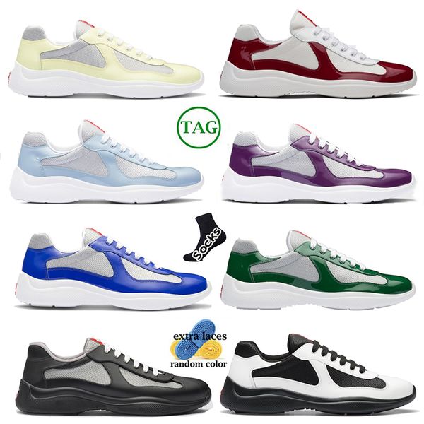

new designer america cup men sports shoes breathable soft rubber and bicycle fabric sports shoes technical fabric calfskin nylon black lace, White;red