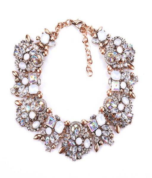 

2020 indian statement choker necklace women luxury crystal rhinestone big bib necklace femme boho ethnic large collar necklace5966723, Silver