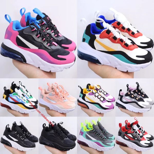 

27c reacts kids running shoes for boys girls sneakers hyper pink bauhaus phantom university gold red multicolor toddler trainers size 24, Black