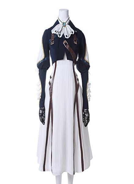 

violet evergarden cosplay costume womens anime uniforms suit dark blue white3060697, Black