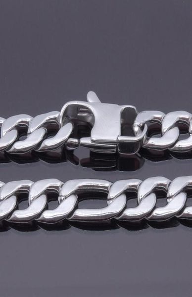 

chains 12mm width 18039039 36039039 inches customize length mens stainless steel necklace figaro chain 4715666, Silver