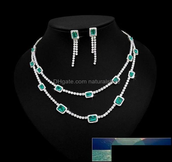 

cubic zircon super luxury 2pcs brazilian bridal wedding jewelry sets for women african nigerian party set drop delivery 2021 other7225613, Silver