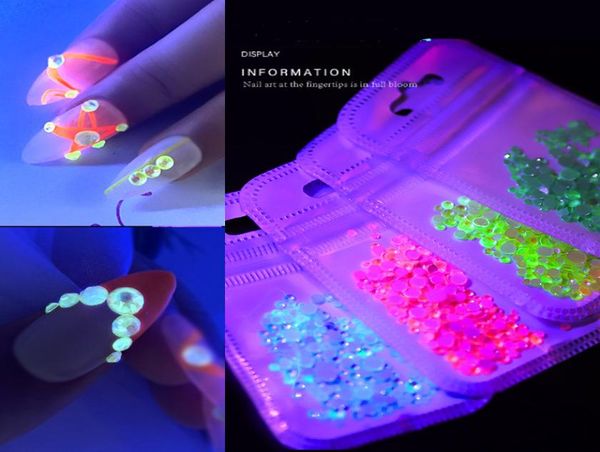 

ss6 ss30 regular cut facets noctilucent nail art glass rhinestone new style4767711, Black
