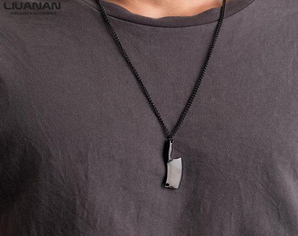 

stainless steel kitchen knife pendant necklace for men chef blade necklace gift hip hop jewelry7270838, Silver