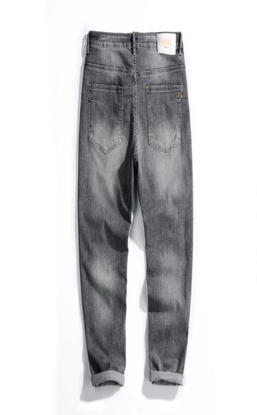 

rose embroidery jeans fashion blue black ripped male tide slim pants8216032