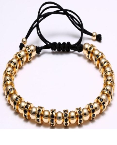 

zircon sers bangle men bracelets 6 mm micro pave cz beads braiding macrame valentine039s gift8871163, Golden;silver