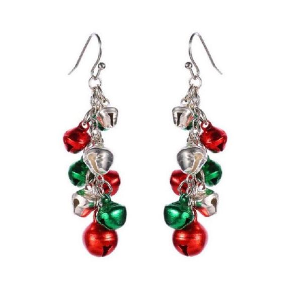 

women christmas bells tassel earrings drop earrings jingle bell dangle earring christmas ball eardrop for girl cute jewelry xmas p4256643, Silver