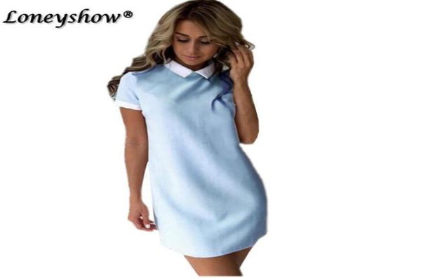 

women drs 2020 fashion women turn-down collar casual dress elegant short sleeved summer mini dress vestido273u9069585, Black;gray