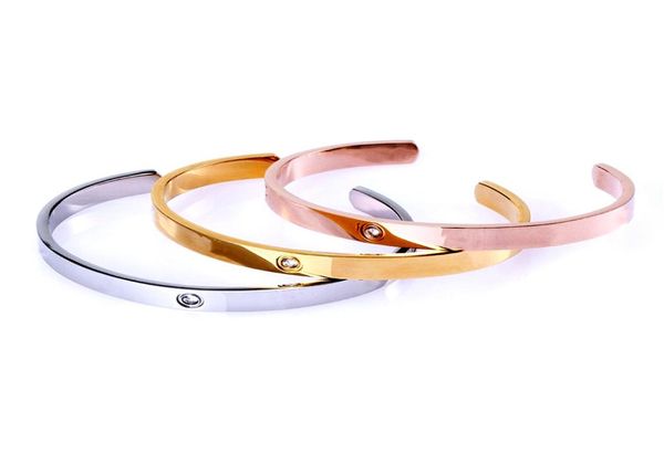 

silver love bracelet luxury mens jewellery screw bangle cute couple christmas gifts stainless steel jewelry women men rose gold ch1157973, Black