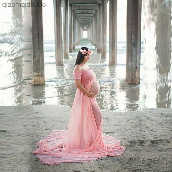 

maternity pgraphy props pregnancy dress for p shooting off shoulderless pregnant dresses for women maxi maternity gown l230712, White