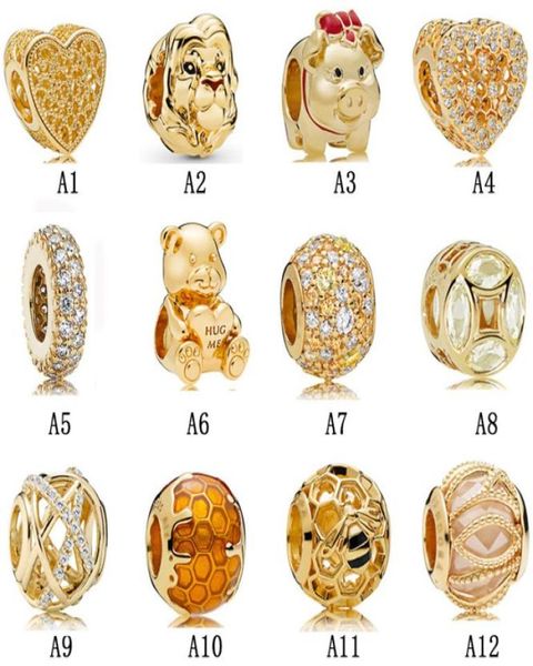

new arrival 925 sterling silverlove gold hollow galaxy honey hollow heart beads diy fit original european charm bracelet fashion w8464060, Bronze;silver