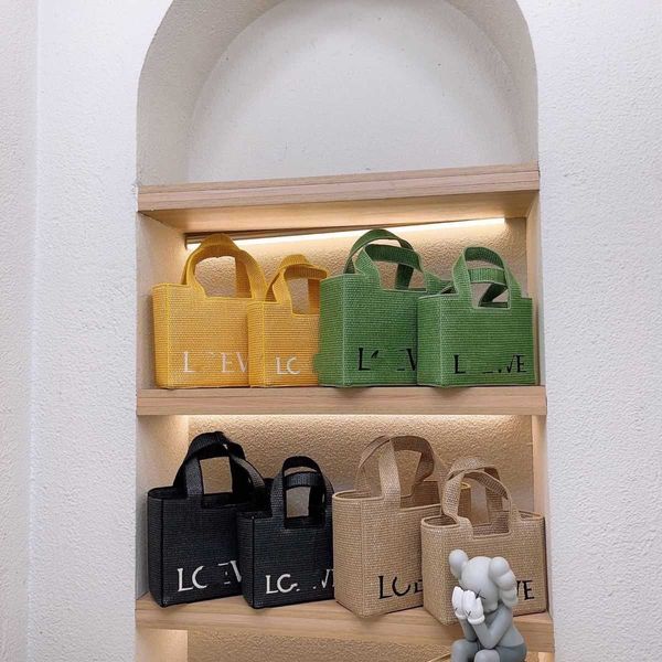 

luxury designer loevee bags fashion tote shoulder canvas bags summer embroidery micro label woven shopping with large capacity beach vacatio