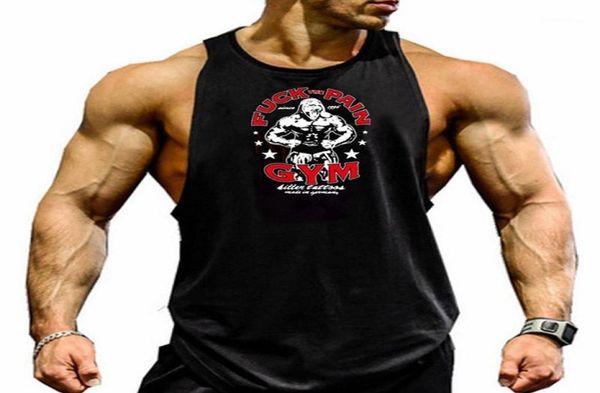 

men039s tank brand bodybuilding and fitness clothing cotton sleeveless shirts men stringer singlets mens y back workou1947502, White;black