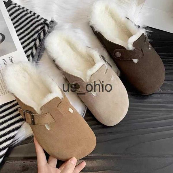 

slippers brand designer women's slippers winter plush warm shoes indoor outdoor flip flops casual shoes zapatos de mujer j0712, Black