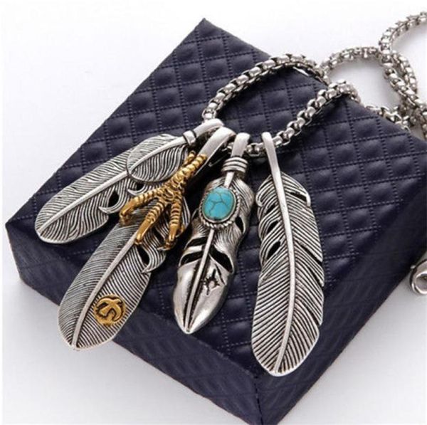 

fashion new style feather eagle claw men and women hip hop exquisite personality necklace pendant luxury jewelry gift q05316048264, Silver