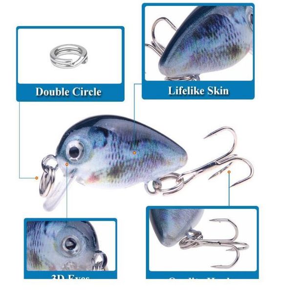 

5pcs 3cm 2g swim fish fishing lure artificial hard crank bait ater wobbler japan mini fishing crankb jllczi7857073