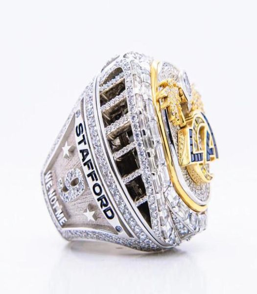 

5 player 2021 2022 super bowl american football team champions championship ring stafford kupp ramsey donald mcvay fan gift3717242, Golden;silver