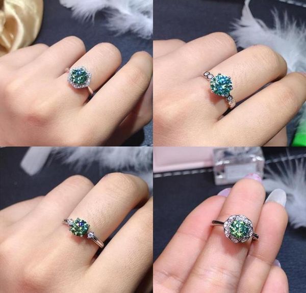 

cluster rings 2021 creative 925 sterling silver vintage green zircon stone crystals ring personality women love open8712121, Golden;silver