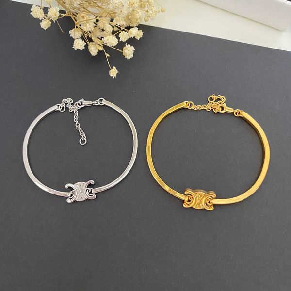 

summer brass arc de triomphe ins small design french light luxury simple bracelet handpiece, Golden;silver