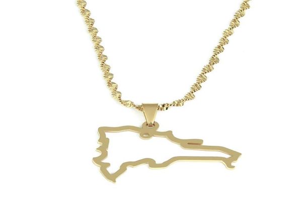 

the dominican republic map pendant necklaces for women gold color country maps of dominican jewelry1150876, Silver
