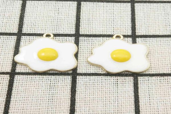 

10pcs enamel fried egg charm jewelry accessories earring pendant bracelet necklace charms zinc alloy 21x22mm9369355, Bronze;silver